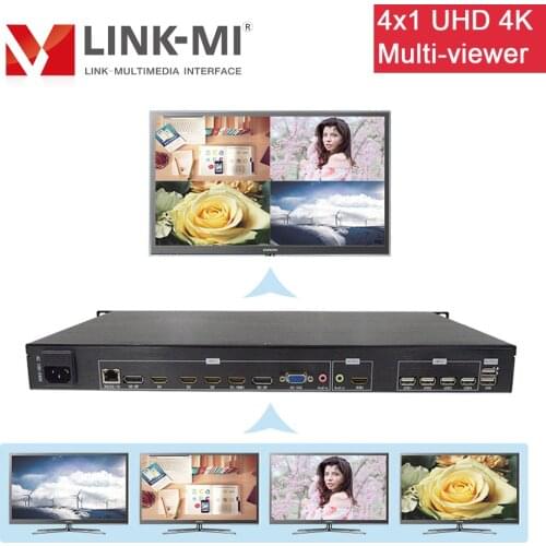 LINK-MI 4x1 Multi-viewer Processor 4K HDM 4 in 1 out HDMI VGA BNC For Security System