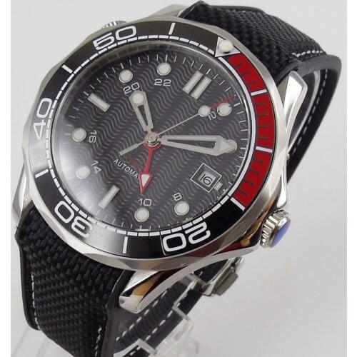 41mm sapphire glass see through back ceramic bezel GMT Automatic Movement Mens Watch