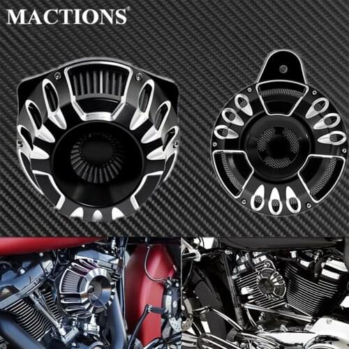 Motorcycle Air Cleaner Intake Filter Horn Cover Set Black For Harley Touring Street Glide Road Glide 08-16 Softail Breakout FXSB