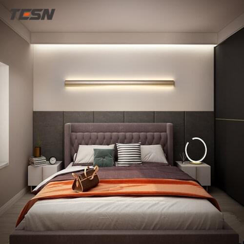 Wall lamp linear LED extreme simple strip lamp Nordic minimalist living room sofa background wall bedroom bedside lamp