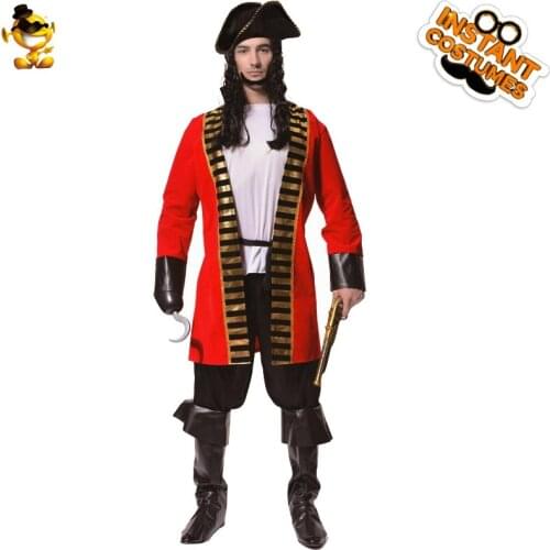 New Arrival Adult Mens Earl Pirate Costume Role Play Deluxe Pirate Outfits Costumes Halloween Party Outfits