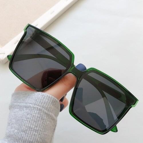 Women Men Brand Designer Vintage Square Oversized Sunglasses Big Frame Eyewear UV400 Transparent Gradient Sun Glasses