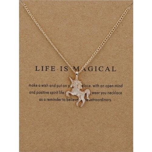 Simple Life Is Magical Animal Horse Pendant Necklace Clavicle Chains Chockers Necklace Women Girl Valentines Day Gifts Jewelry