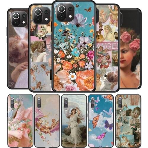 Retro Aesthetic Art Flower Silicone Cover For Xiaomi Mi Note 11 11T 11i 10i 10T 10 9 9T 9 SE Lite Pro Ultra Phone Case