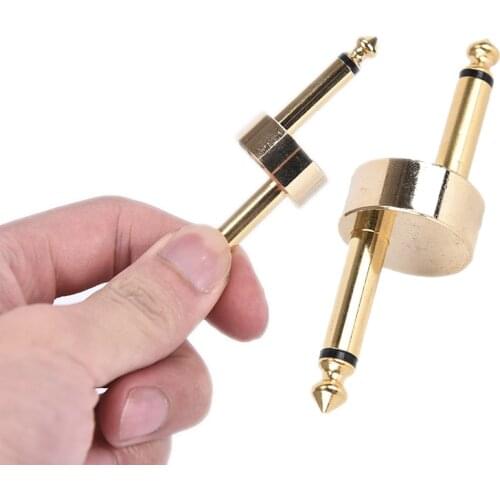 7.5x2.2cm Coupler Guitar Pedal Connector Effect Adapter Music Straight Accessories Plug Metal Audio Patch Instrument Double Head