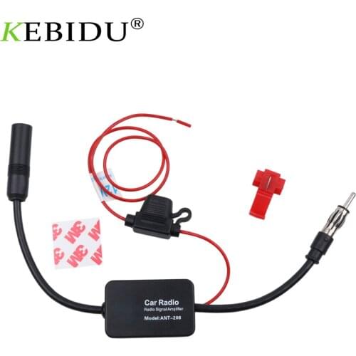 Kebidumei Universal 12V Car Radio FM AM Antenna Signal Amplifier Booster ANT-208 For Booster Windshield Mount Antenna Aerials