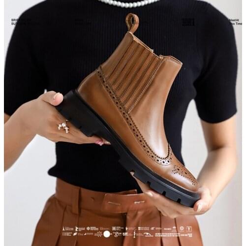 2021 Women Shoes Women Boots Winter Ankle Boots Zapatos De Mujer Platform Heels Chunky Boots Platform Boots Brock Chelsea shoes