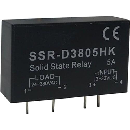 1PCS PCB Dedicated with Pins SSR-D3805HK 5A DC-AC Solid State Relay SSR-D3805HK