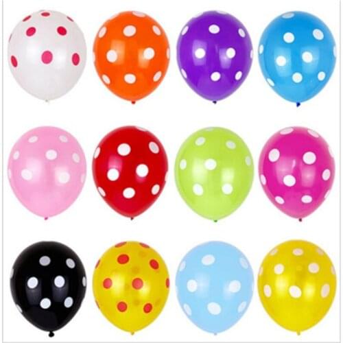 Polka Dot Balloons Red and Black Brown Orange Blue Green Pink Purple Yellow and White Polka Dot Ballon Latex Balloon 12inch
