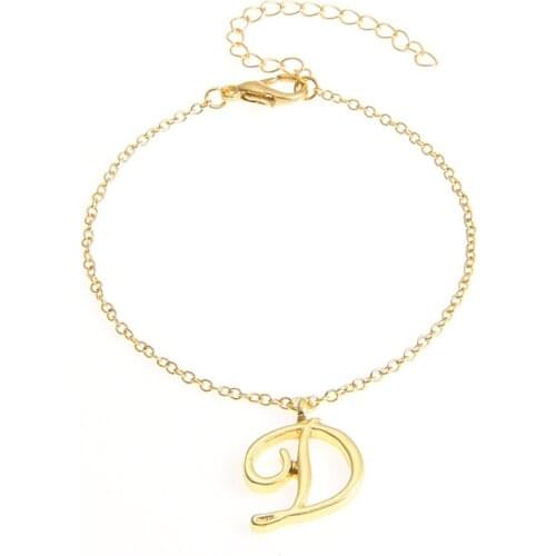 10PCS Monogram D Letter Bracelet Gift for Kids Tiny D Acronym Name Letter Charm Bracelet Jewelry