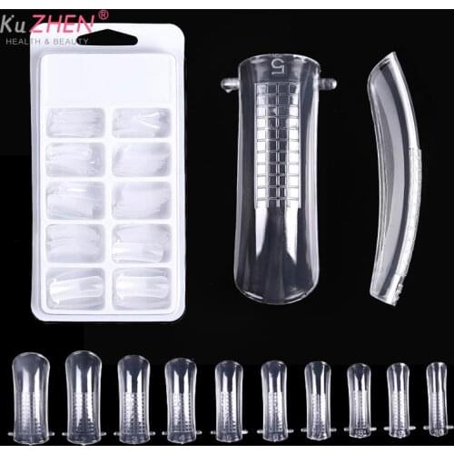 100pc Acrylic Nail Art Mold Plastic Nail Tip Clip Finger Extension Quick Building Mold For Poly Nail Gel UV LED Nail Art Builder