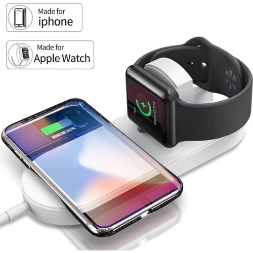 2 in 1 Fast Wireless Charger Pad for Applw Watch iWatch Series 1 2 3 Adapter Qi Wireless Charge Dock for iPhone 11 Pro Xs XR Max