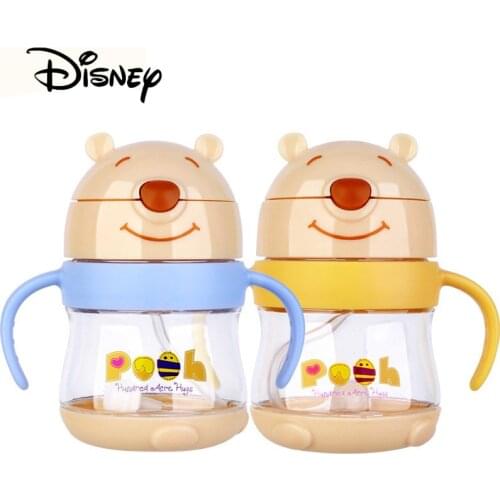 2021 Disney Baby Drinking Cups Kids Cartoon Winnie The Pooh Cups Baby Anti-choke Anti-fall Sippy Feeding Cup Birthday Gifts