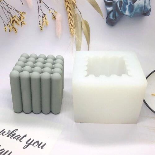 25 Hole Cube Missile Shape Resin Candle Mold European Geometric Heart Shape Cube Aromatic Candle Home DIY Silicone Mould JU0168