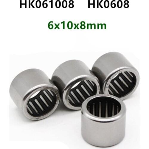 50pcs/100pcs high quality HK0608 HK061008 micro needle bearings 6x10x8mm Drawn cup needle roller bearing 6mm x 10mm x 8mm