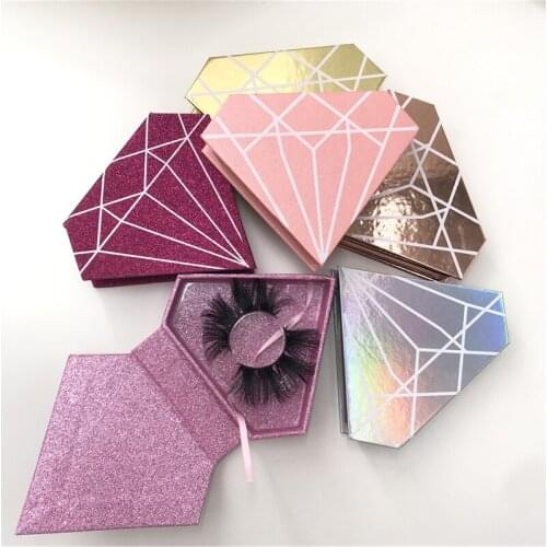 6 Pairs/Lot 25mm Mink Lashes Cruelty Free 5D Eyelashes Custom Diamond Package