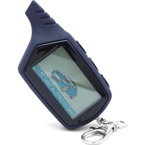 A91 Car Anti-theft Alarm System LCD Remote Control Key Chain Keychain Starline Engine Starter for Russian