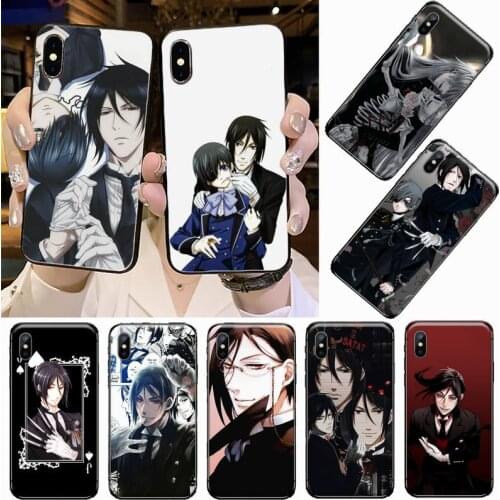 Black Butler Anime manga Anti-fall mobile Phone Case coque for iPhone 11 12 pro XS MAX 8 7 6 6S Plus X 5S SE 2020 XR