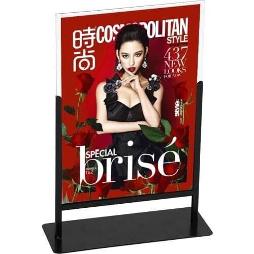 Painting Black white metal shop store Exhibition banner poster frame signage label holder desktop POP display stand