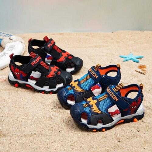 Disney childrens cartoon spiderman boys and girls non-slip soft-soled sandals beach shoes