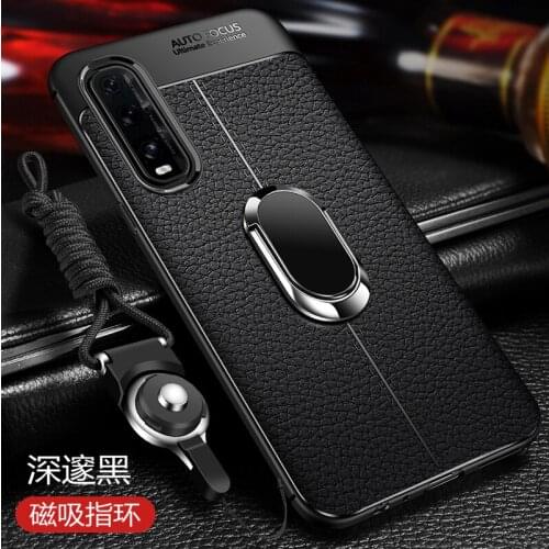 For OPPO Find X2 Pro Case Luxury Leather texture With Stand Ring Magnet protective back cover case for find x2 x2pro phone shell