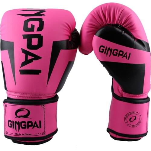 Good Quality Pink adult kick boxing gloves muay thai luva de boxe Training fighting women boxing gloves Grappling MMA glove