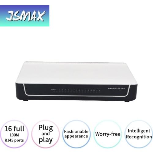 JSMAX JSS16 16 Port Switch 10/100Mbps RJ45 Ports networking Ethernet Switch Plug And Play Auto MDI/MDIX