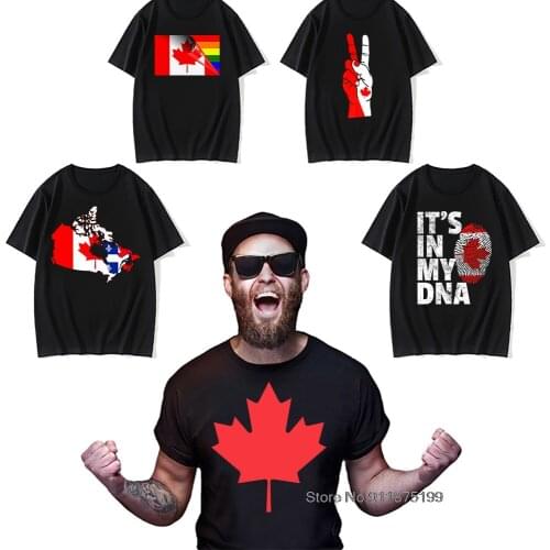 Cool New Design Canada T Shirt Men Funny Canadian T Shirts Short Sleeve O-Neck Cotton Mans Canada Flag Tshirt Tops