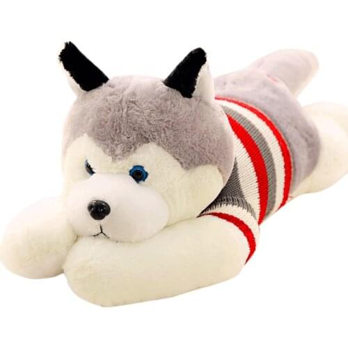 Hot Plush Simulated Animal Husky Plush Toy Large Stuffed Cartoon Dogs Pillow Doll Present Gift DY61545