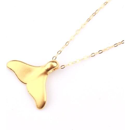 Hot sale 24K Gold Pendant Fish tail Necklace Pendant Women 3D Yellow Gold Pendant P6240