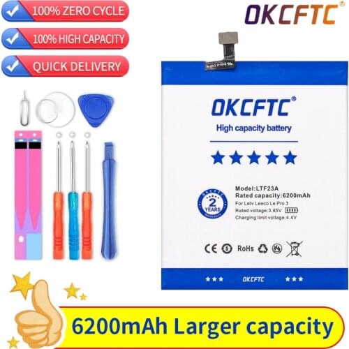 LTF23A 6200mAh Battery For Letv LeEco Le Pro 3 X720 X722 X728 Battery Replacement