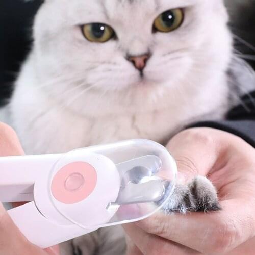 Pet Cat Cutter Dog and Cat Nail Clipper Cutting Machine Beauty Scissors Animal Cat Locks Pet LED Light Nail Trimmer