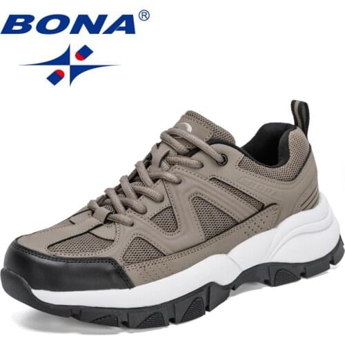 BONA 2021 New Designers Outdoor Trial Running Shoes Men Sport Athelitic Shoes Man Walking Shoes Top Quality Jogging Footwear