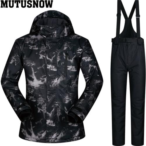 MUTUSNOW 2019 Ski Suit Men Brands New Outdoor Windproof Waterproof Thicken Clothes Male Pants TY Winter skiing Snowboard Jacket
