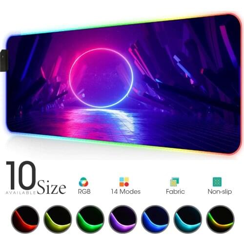 Neon lights RGB Mouse Pad Colorful Gamer Accessories Large LED MousePad Gaming with Backlit alfombrilla raton xxl keyboard pad