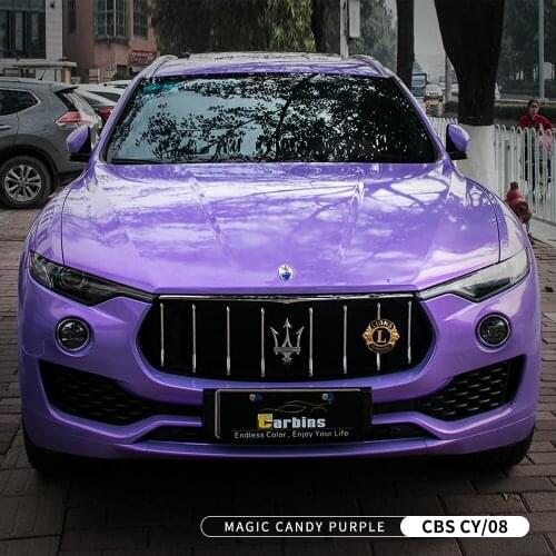 Newest PVC Material Top Quality Size 1.52*18m Sticker Roll Use For Car Body And Purple Candy Wrap Vinly Film