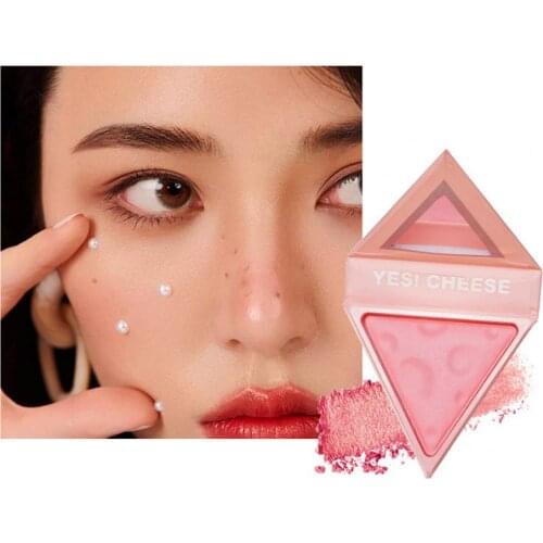 New 4 Colors Blush Palette Cheese-shaped Blush Brightening Blusher Pink Natural Nude Makeup Cosmetics Makeup Palette Cosmetic