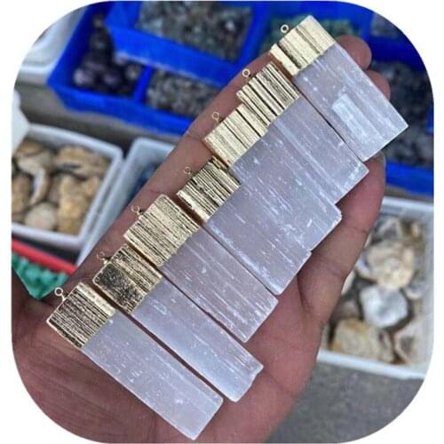 New arrivals Crystal jewelry healing crystals gemstone natural white selenite crystal pendants for sale