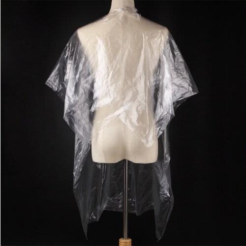 Hairdressing Haircutting Wrap Salon Barbershop Hair Color Perm Hair Care Disposable Transparent Plastic Cape Gown E1128