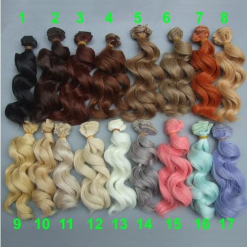 High Temperature Big Wave Handmade Cloth Doll Wigs Diy Texitle Doll Curly Hair