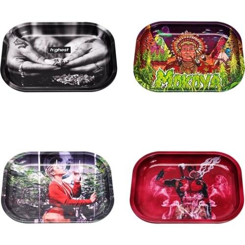 Unique Design Metal Rolling Tray Weed Portable Smoke Tray Smoking Accessories For Herb Tobacco Cigarette