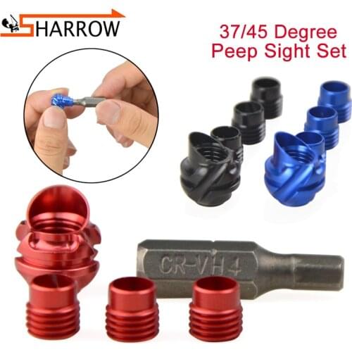 1set 37/45 Degree Peep Sight Set Compound Bow Shooting Sight Scope Inner Core Outdoor Hunting Sports Aiming Archery Accessories