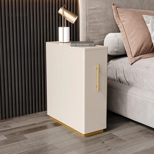 Small Apartment Cloakroom Nightstand Modern Minimalist Bedroom Ultra-narrow Bedside Cabinet Fitting Room Dormitory Storage Shelf