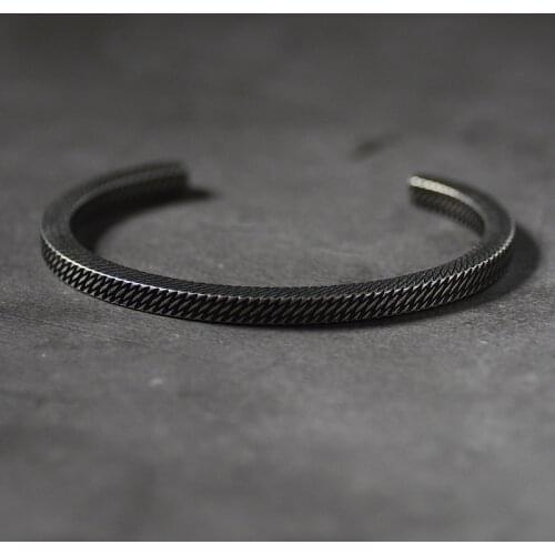 Retro Style Couple Cuff Open Bangles Bracelets for Men Jewelry