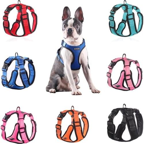 Mesh Fabric Strong Pet Dog Harness For Dogs Training Vest Medium Big Dogs Adjustable Outdoor Protective Harness Collar Strap