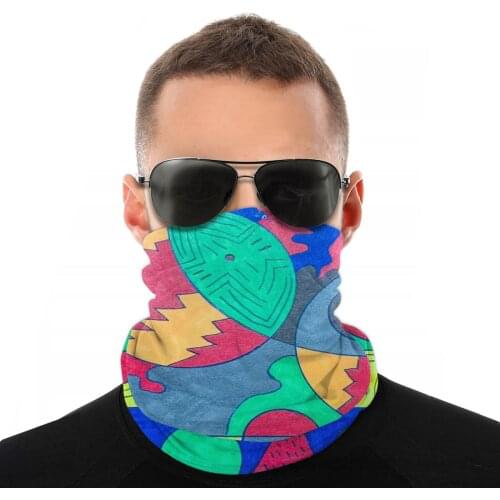Mixed Circles Scarves Half Face Mask Men Women Fashion Tube Scarf Neck Bandana Windproof Headwear Outdoor Hiking