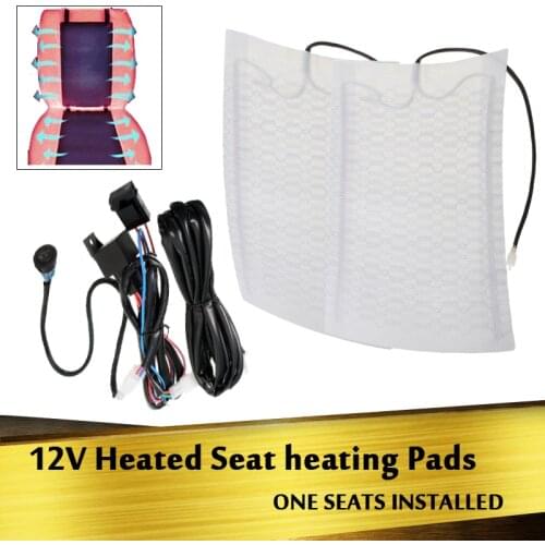 Universal 12V Carbon Fiber Heated Seat Heating Pads Car High/Low Round Switch Heater Warmer For Front Car Seat Heating