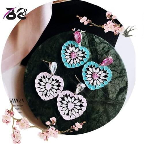 Be 8 2018 New Arrive AAA CZ Love Heart Shape Drop Earrings for Women Fashion Jewelry Long Pendientes aretes de mujer E638