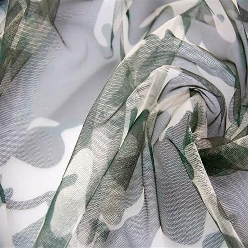 1.5m*1m Camouflage Mesh Printed Fabric Tulle Mesh Skirt Fabric Garment Mesh Camouflage Printed Fabric for DIY Sewing Clothing