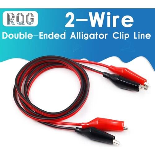 1meter Double Red and Black Clips Crocodile Cable Alligator Jumper Wire Test Leads 5A